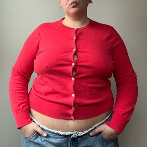 Lands' End Red Cardian
